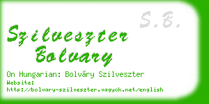 szilveszter bolvary business card